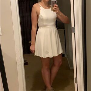 White Scalloped Mini Dress